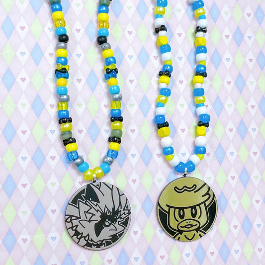 pokemon zeraora quaxly yellow blue coin kandi necklaces!