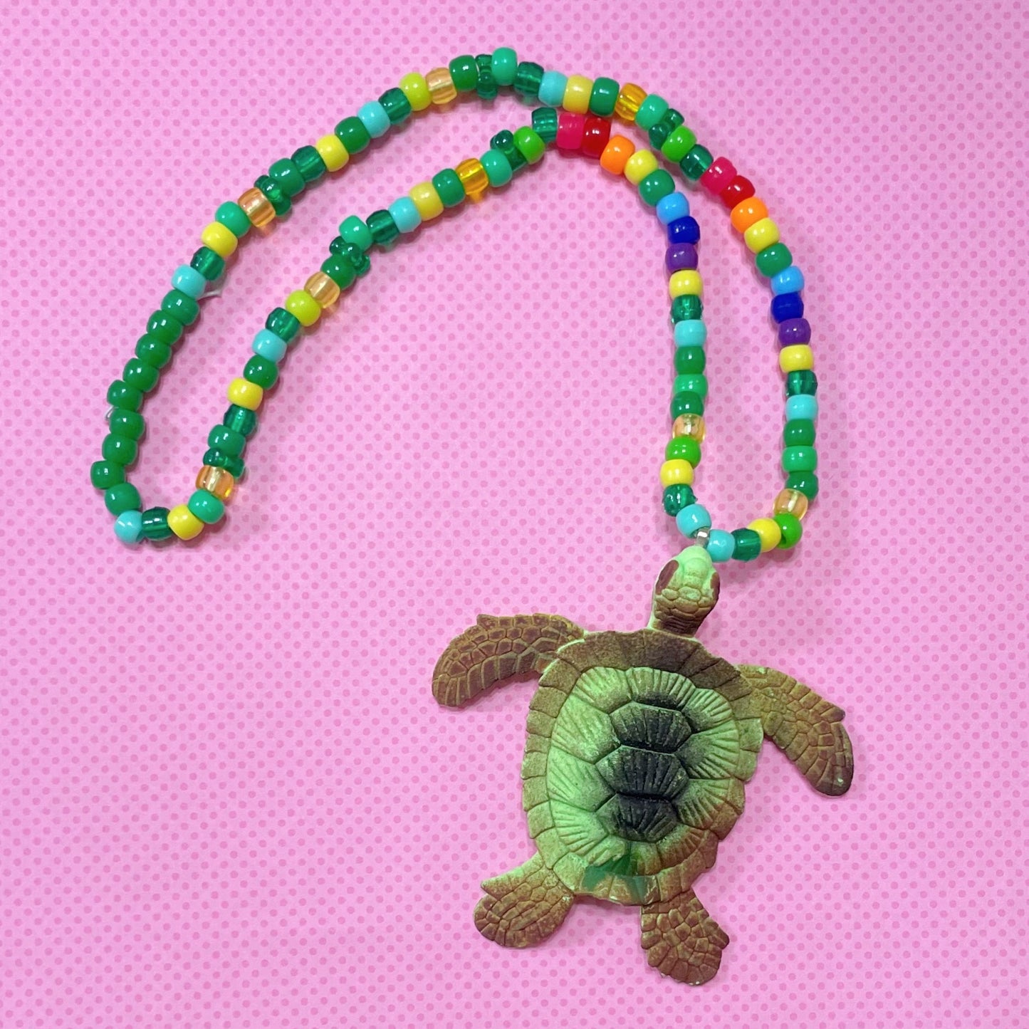 sea turtle handmade kandi necklace!