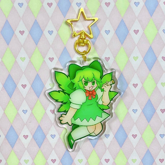 cirno touhou stoner double sided epoxy anime acrylic keychain! (3")