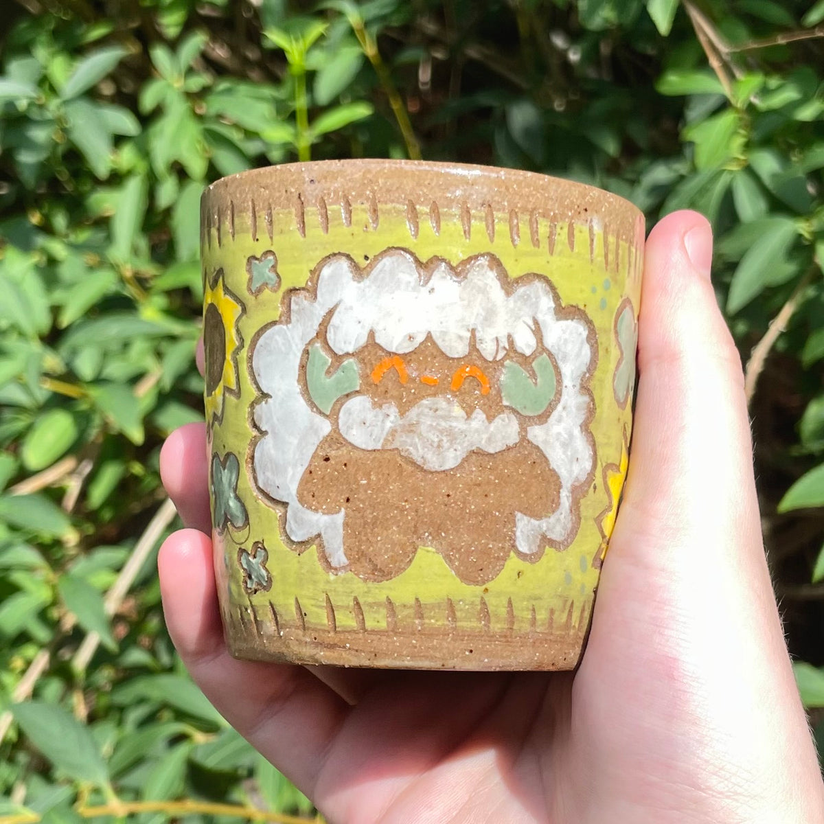 kawaii cotton creature handmade ceramic stoneware cup!