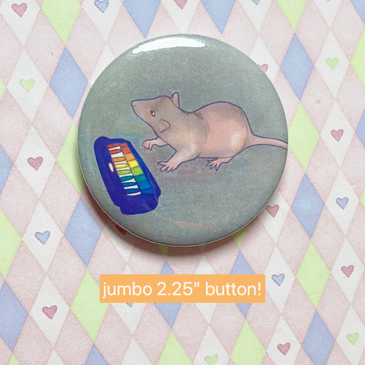 neil banging out the tunes rat meme jumbo button! (2.25")