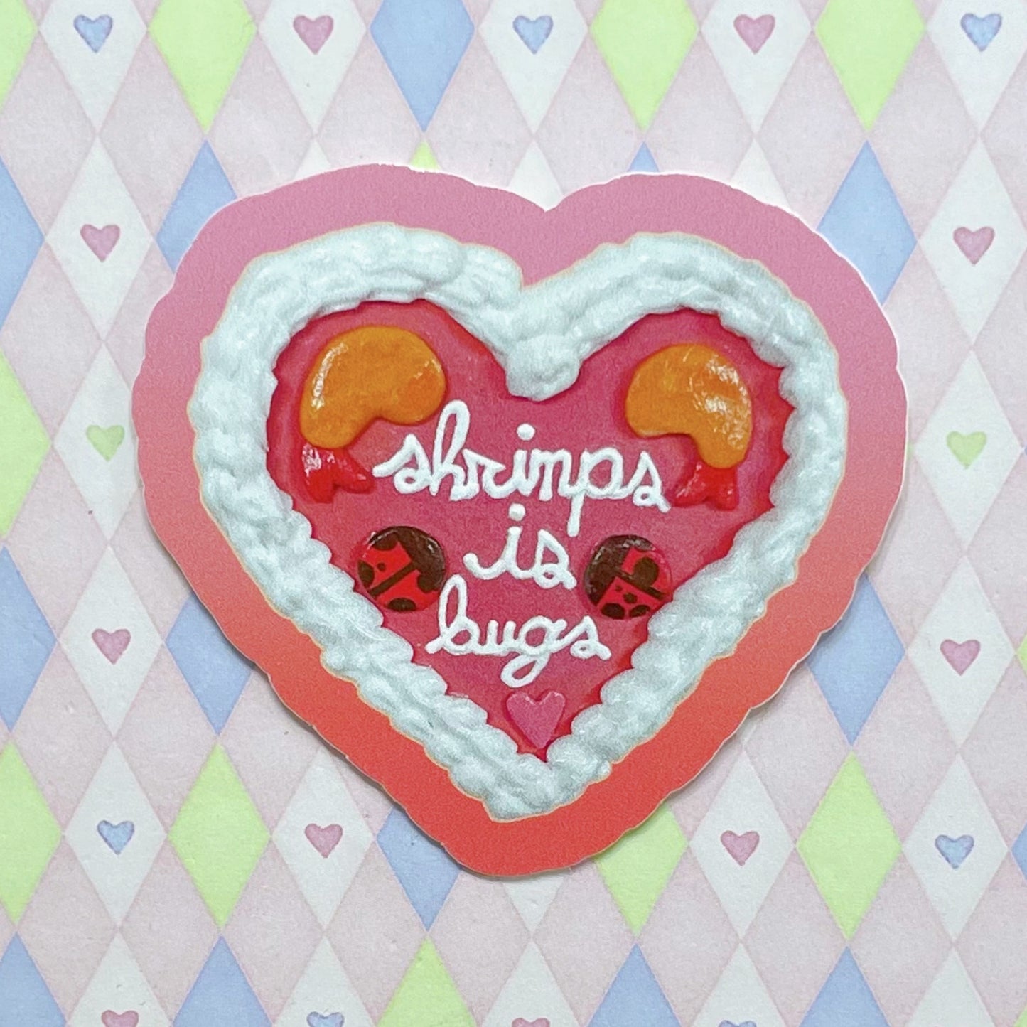 shrimps is bugs decorative cake vinyl sticker! (3")