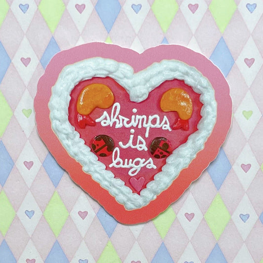 shrimps is bugs decorative cake vinyl sticker! (3")