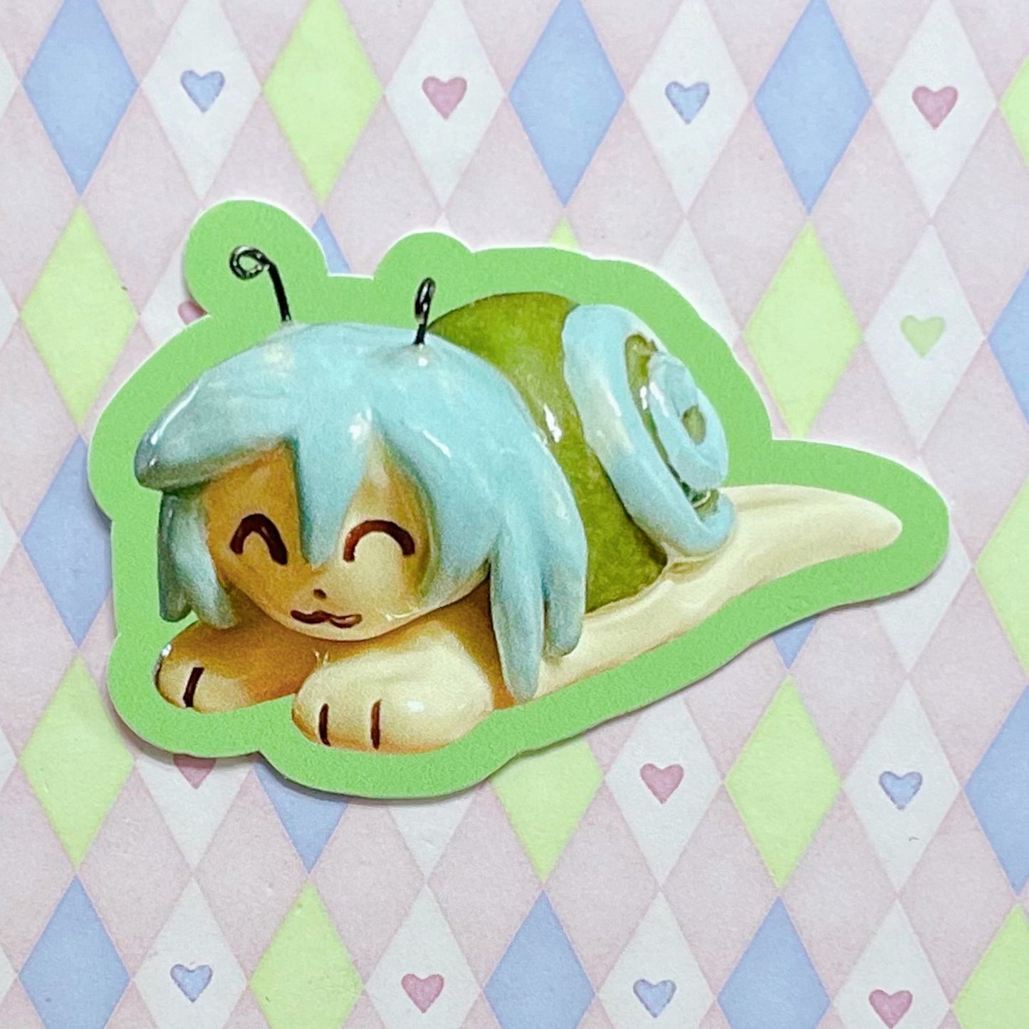 snail girls kawaii ceramic vinyl stickers! (3")