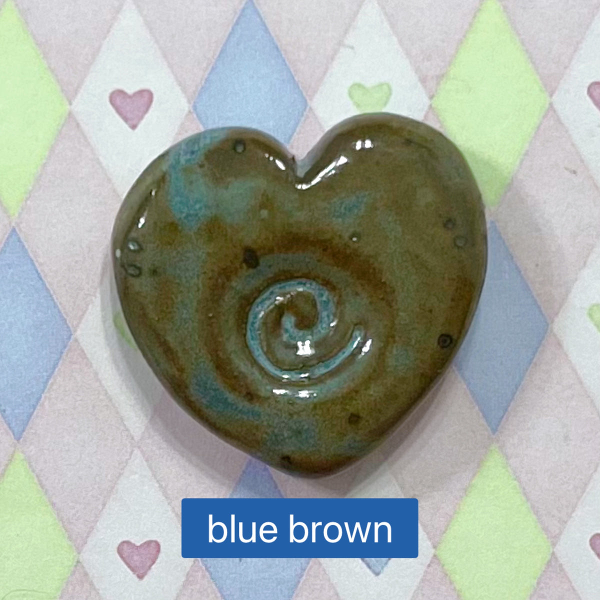heart spiral mini ceramic stoneware worry stones!