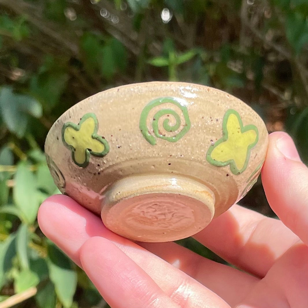 mini cloverdog wheel thrown ceramic stoneware dish!