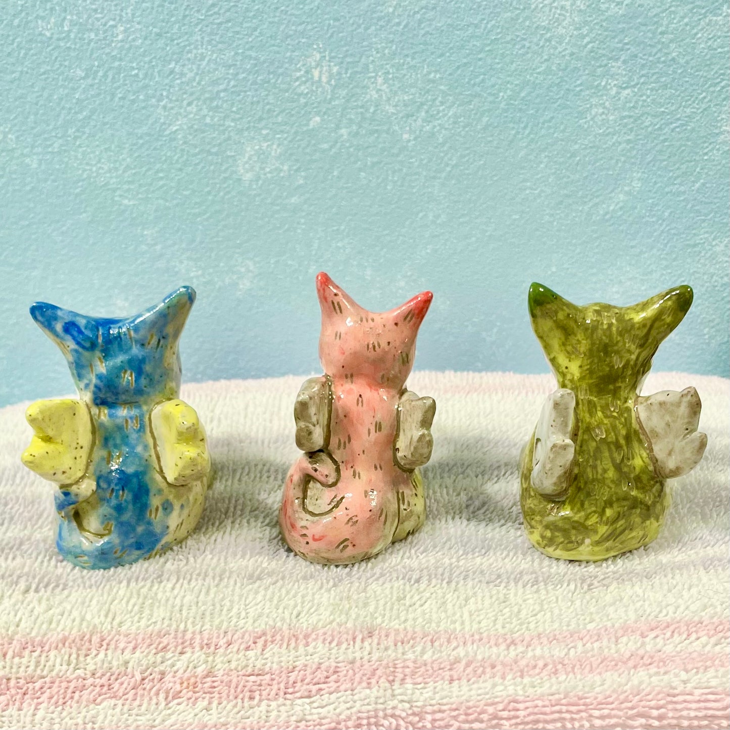 angel husky handmade ceramic stoneware figures!