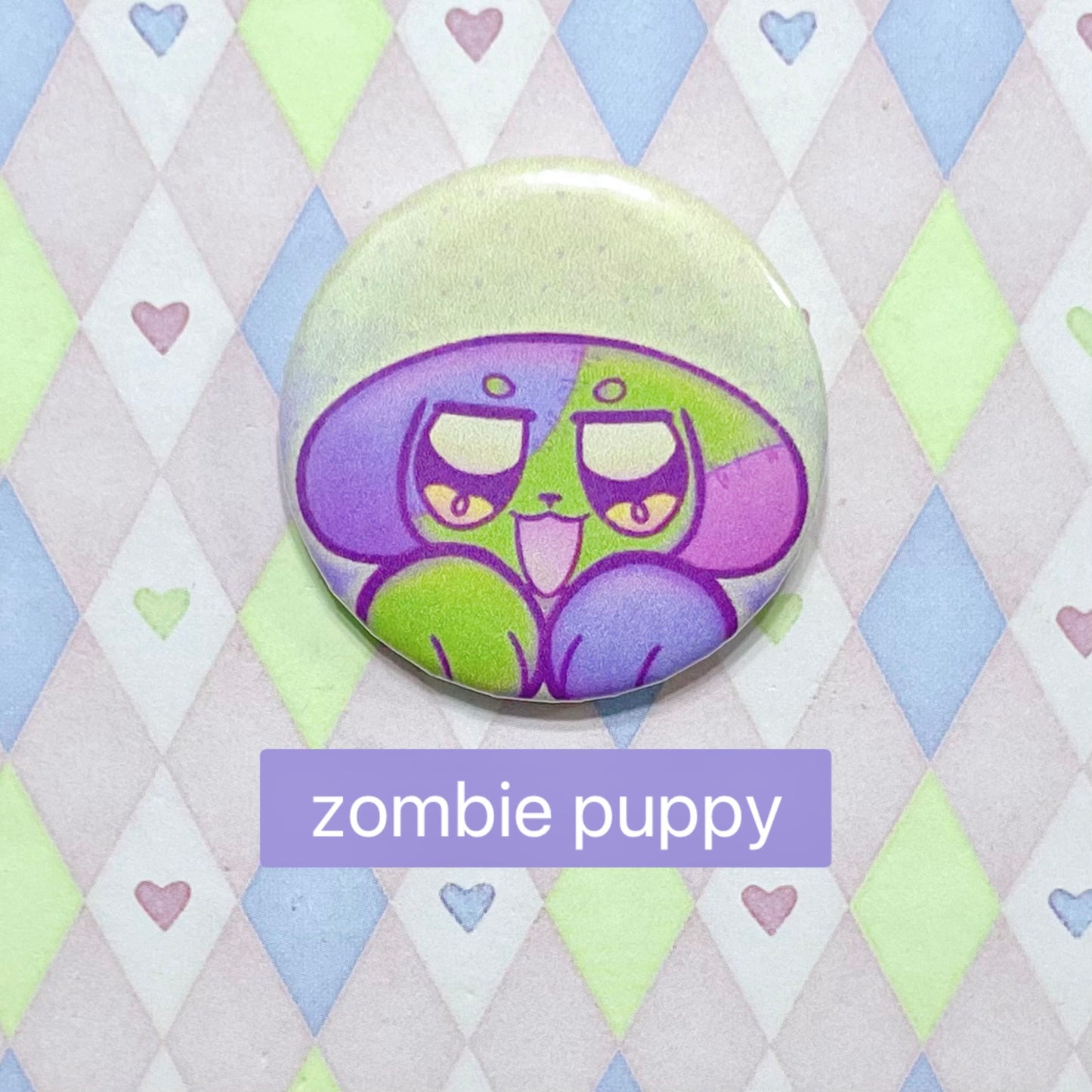 zombie puppy and kitty kawaii cute pinback buttons! (1.5")