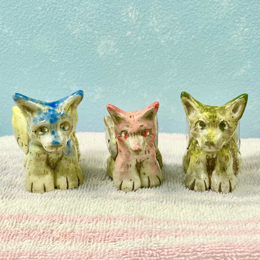 angel husky handmade ceramic stoneware figures!