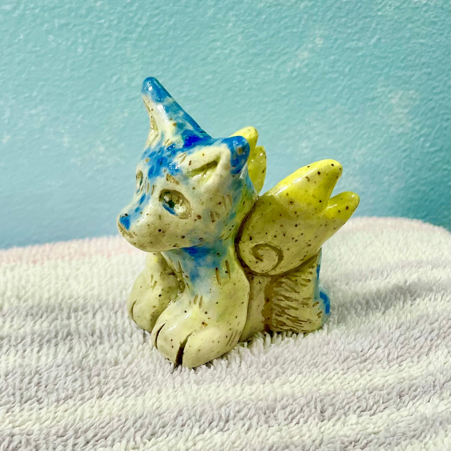 angel husky handmade ceramic stoneware figures!