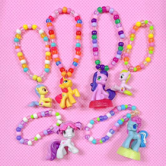 assorted pony 6 piece handmade kandi bracelet set!