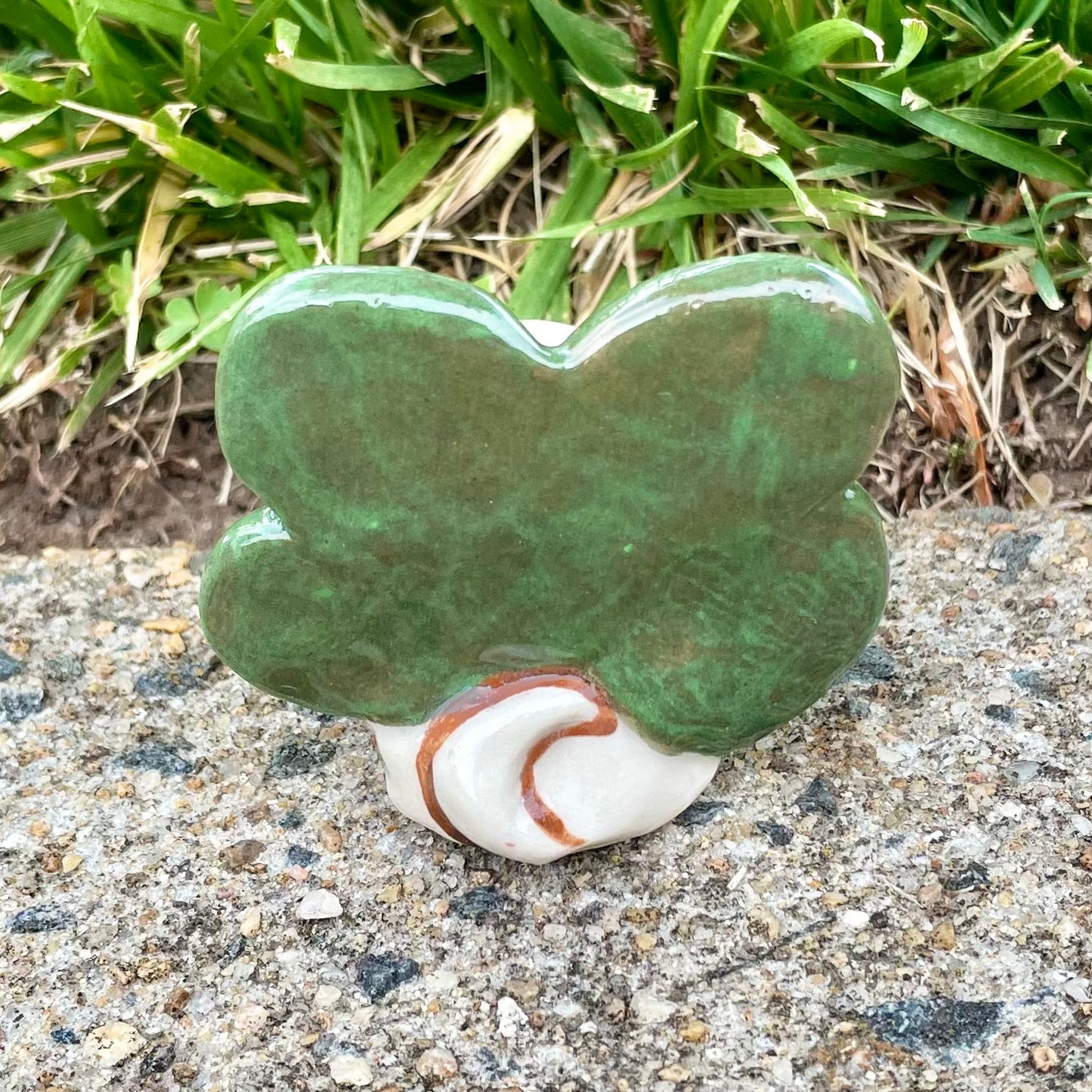 mini cloverdog handmade ceramic stoneware figure!