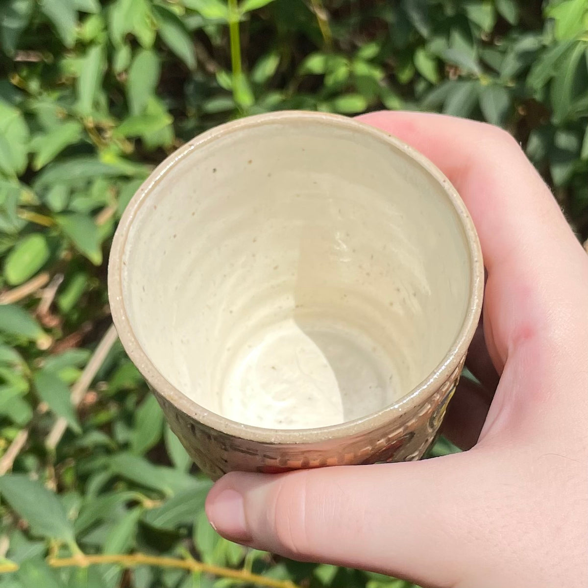 plus minus bunnies handmade ceramic stoneware cup!