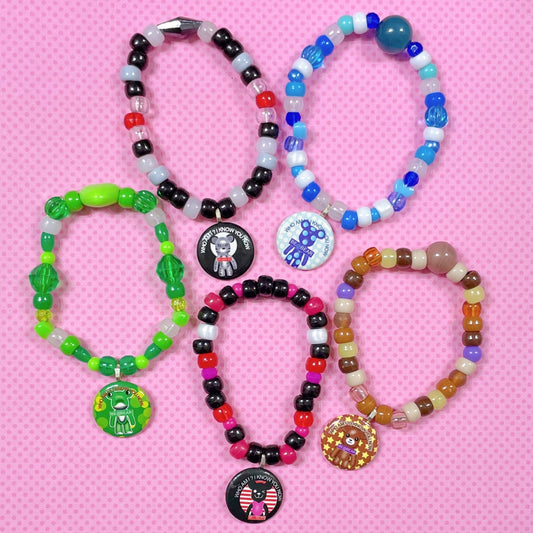 bearbrick 5 piece handmade kandi bracelet set!