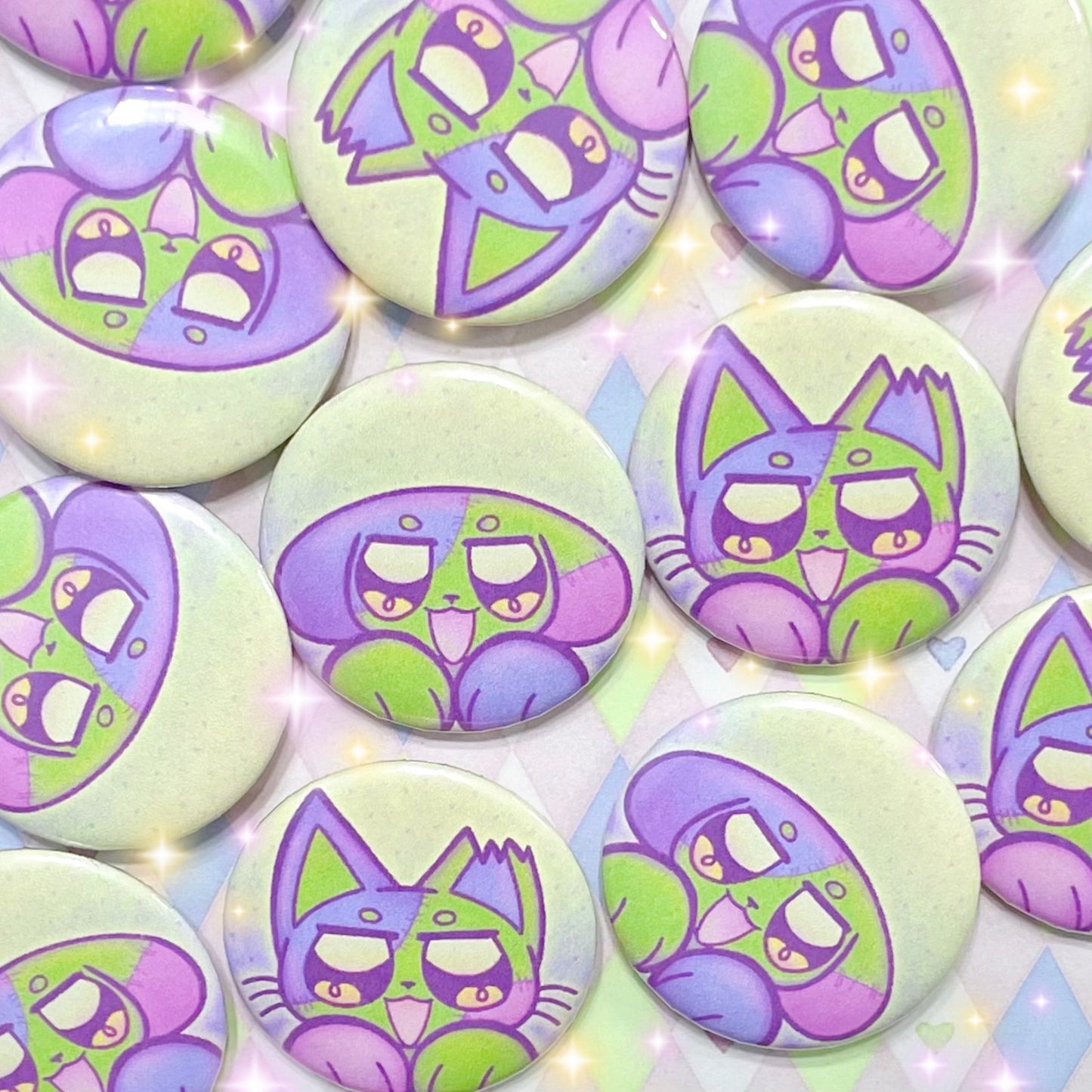 zombie puppy and kitty kawaii cute pinback buttons! (1.5")