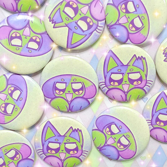 zombie puppy and kitty kawaii cute pinback buttons! (1.5")