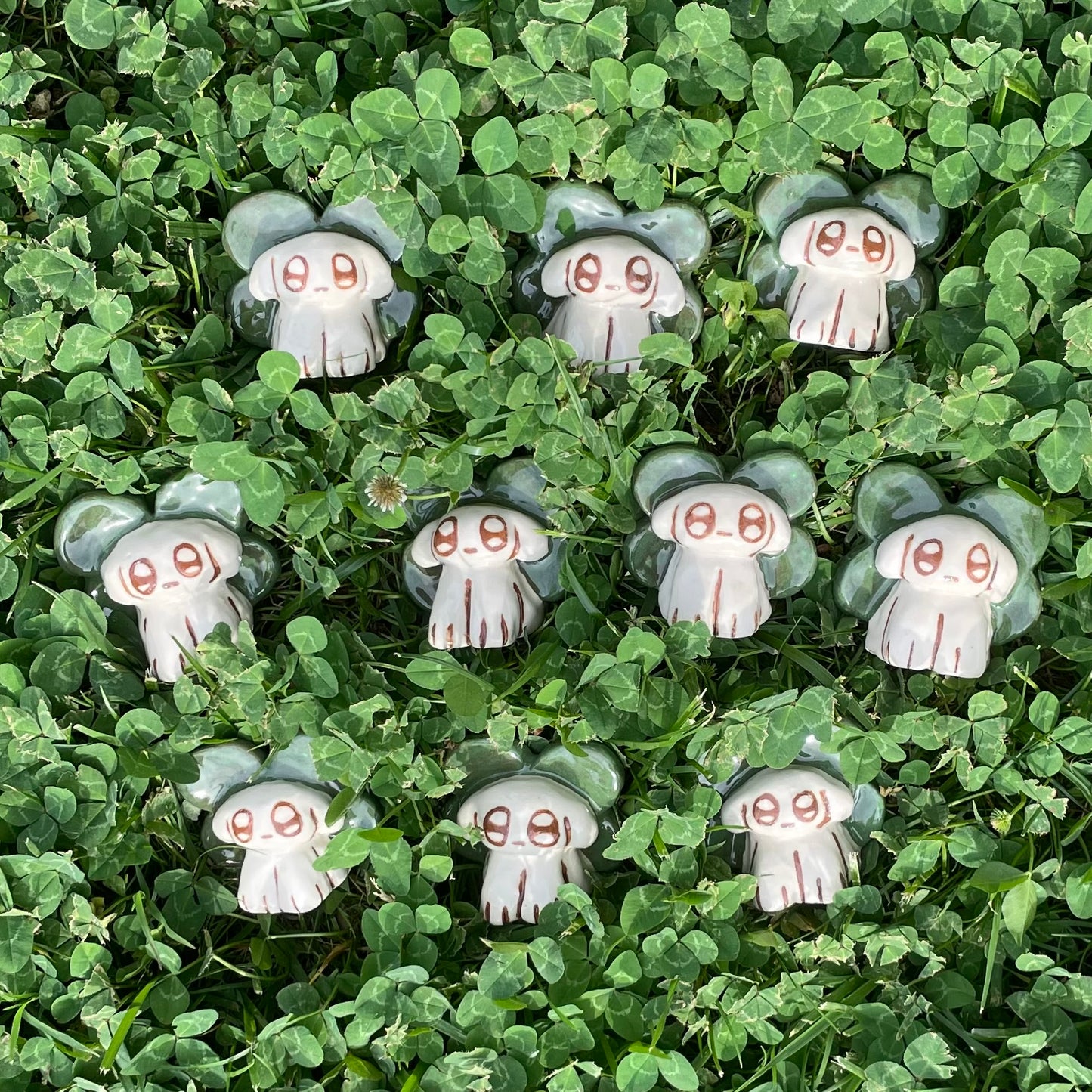 mini cloverdog handmade ceramic stoneware figure!