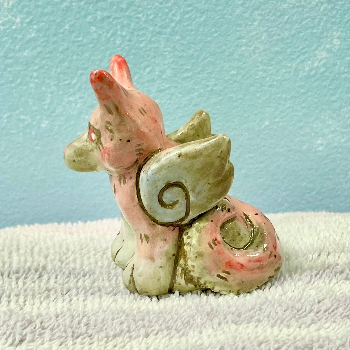angel husky handmade ceramic stoneware figures!