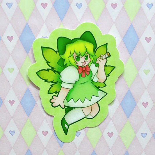touhou stoner cirno vinyl sticker! (3")