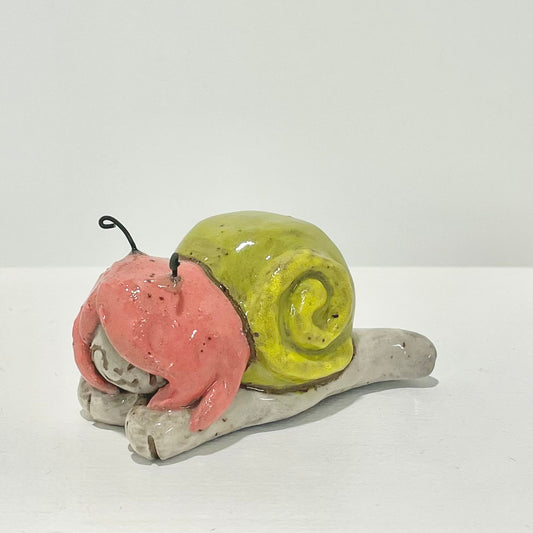 snailgirl handmade ceramic stoneware figure!