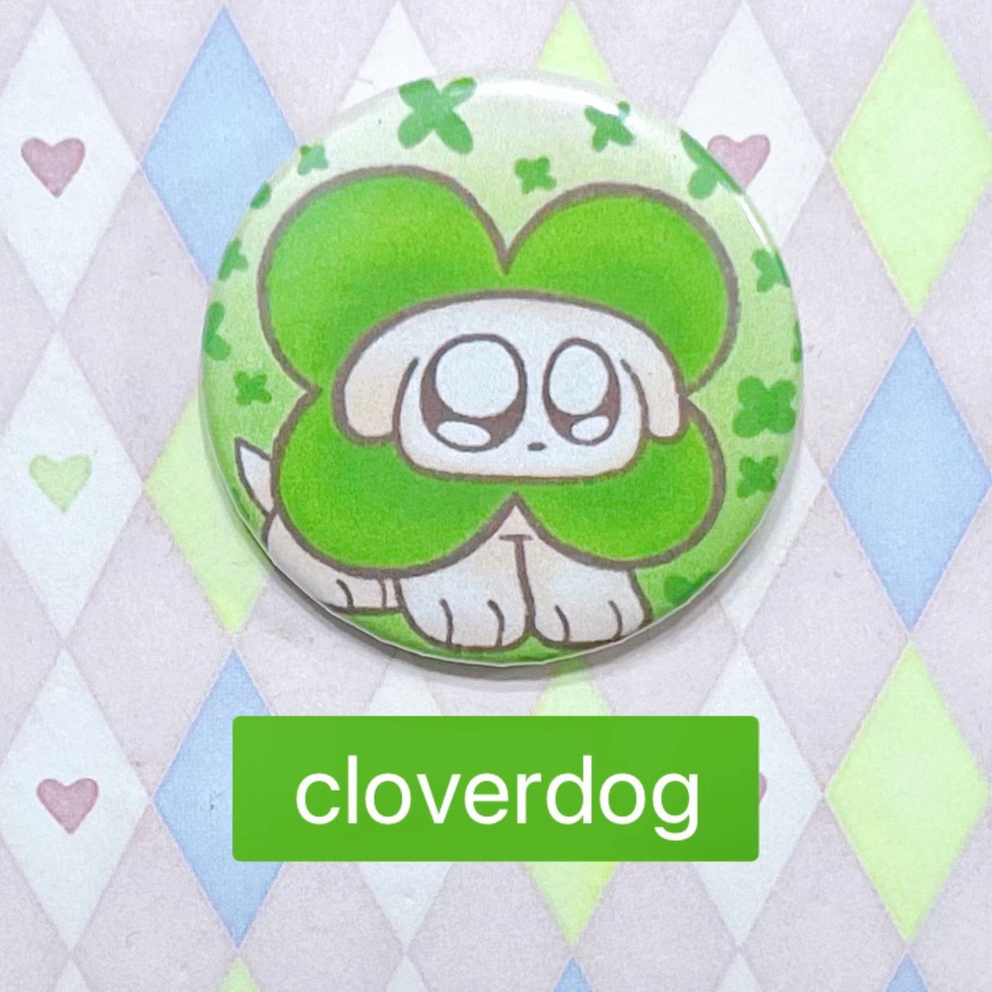 cloverdog lovebunny starcat kawaii cute pinback buttons! (1.5")