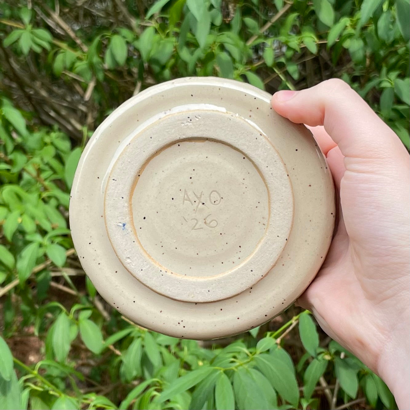 purple wolf wheel thrown ceramic stoneware dish!