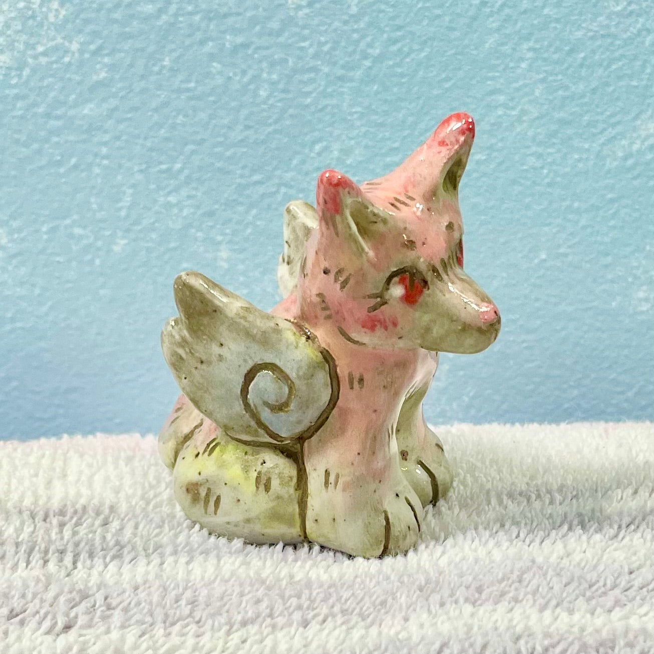 angel husky handmade ceramic stoneware figures!