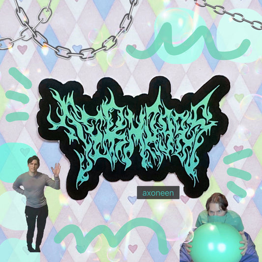 jerma985 black green metal text youtube twitch sticker! (3")