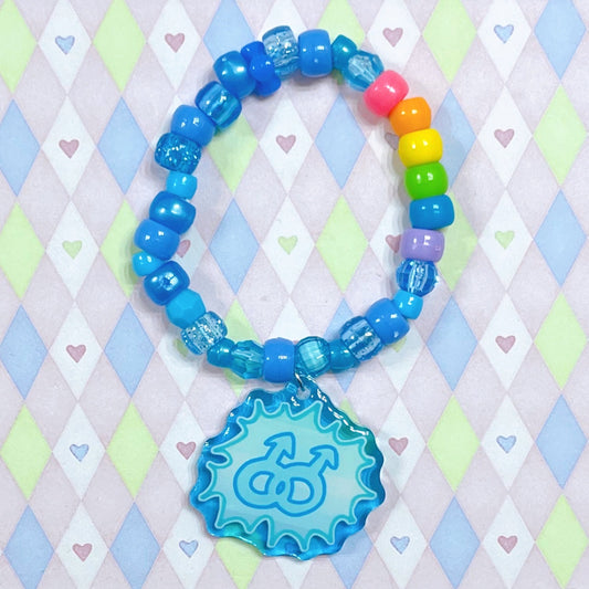 mlm/wlw lesbian gay lgbt queer love acrylic charm handmade kawaii kidcore kandi decora pastel chunky bracelets!