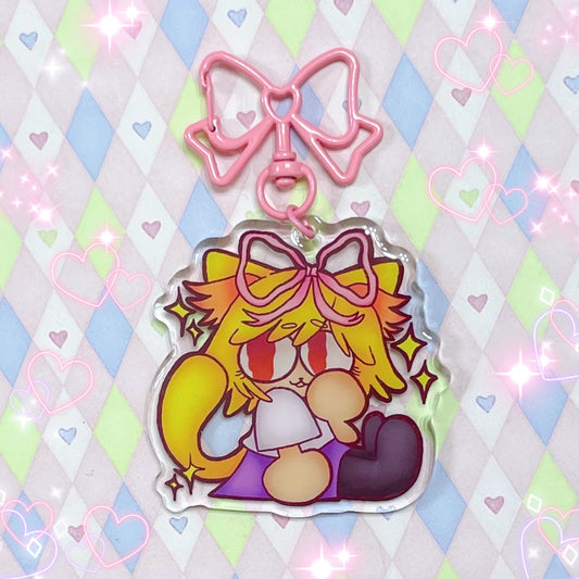 type moon neco arc coquette double sided epoxy acrylic keychain! (2.35")