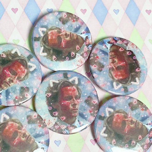 american psycho kawaii catboy patrick bateman button! (1.5")