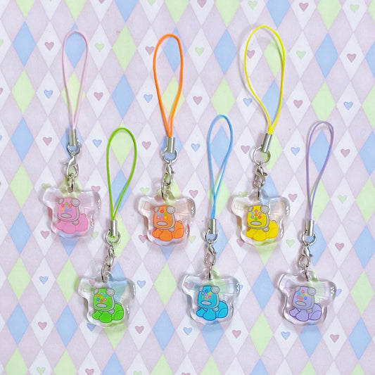 i-dog robot toy puppy mini double sided acrylic strap keychains! (1")